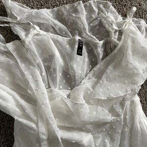 White dress short flowy perfect for bridal or baby shower. SHEIN curve size 0XL